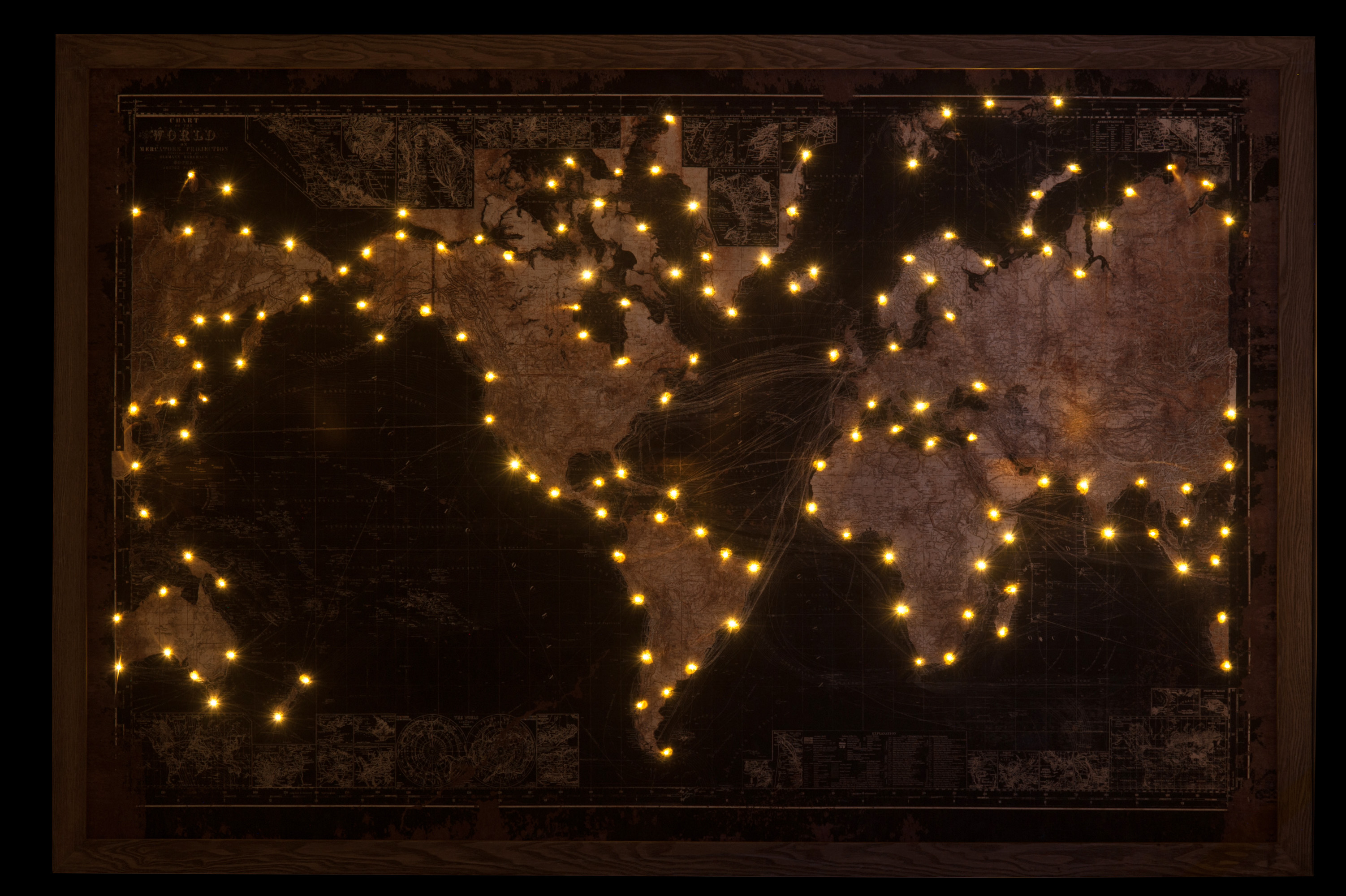 J-LINE wall decoration world map LED @ LIVING-shop online store
