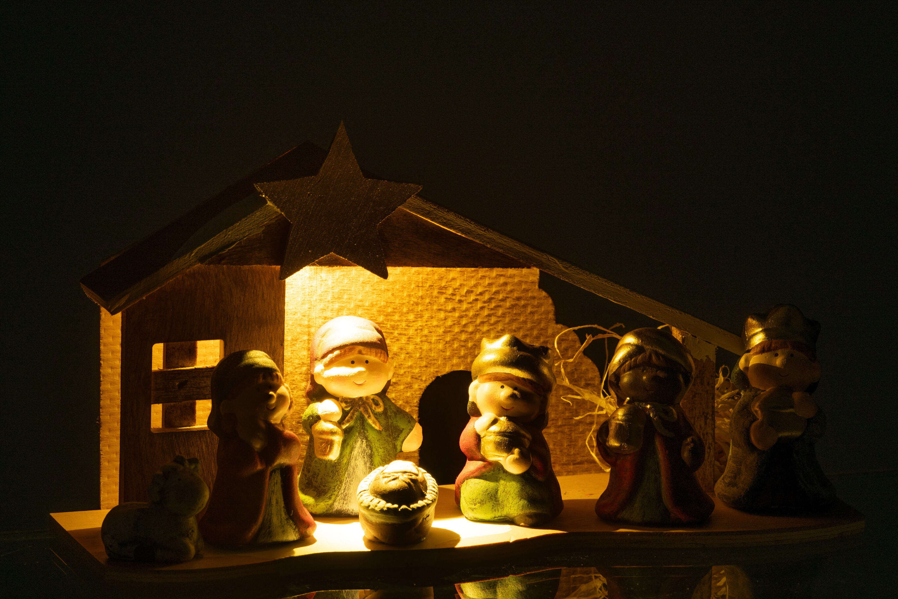 Crèche Miniature Lumineuse – Décoration De Noël – Occasion