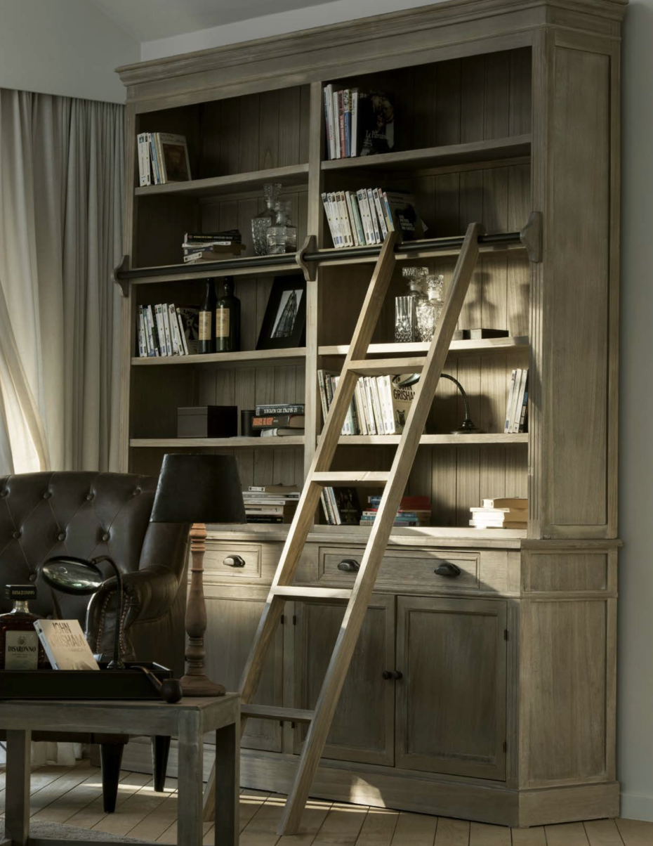 bibliotheekkast-landelijke-stijl-met-ladder