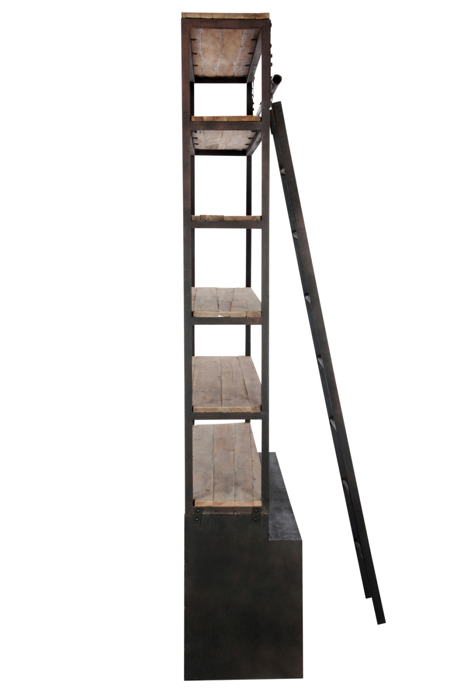 landelijke-stijl-wandrek-met-smeedwerk-ladder-j-line