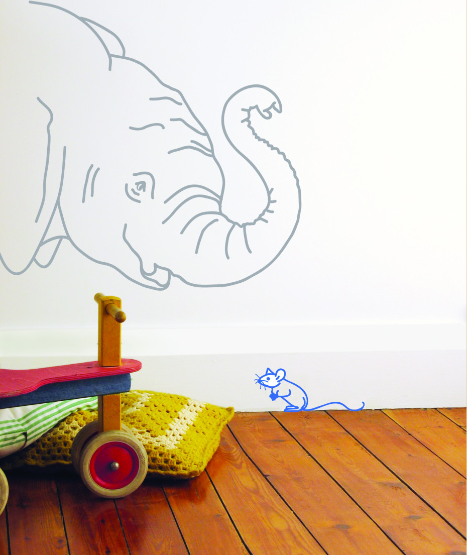 grote-muursticker-olifant-en-blauwe-muis-mimi-lou