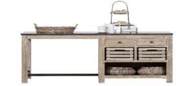 landelijke-stijl-keukeneiland-met-tafel-landelijke buitenkeuken