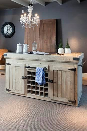 landelijke-stijl-keukeneiland-keukenblok-met-wijnrek