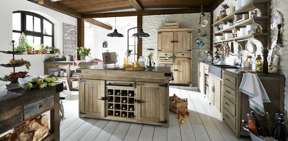 landelijke-stijl-keukeneiland-keukenblok-met-wijnrek